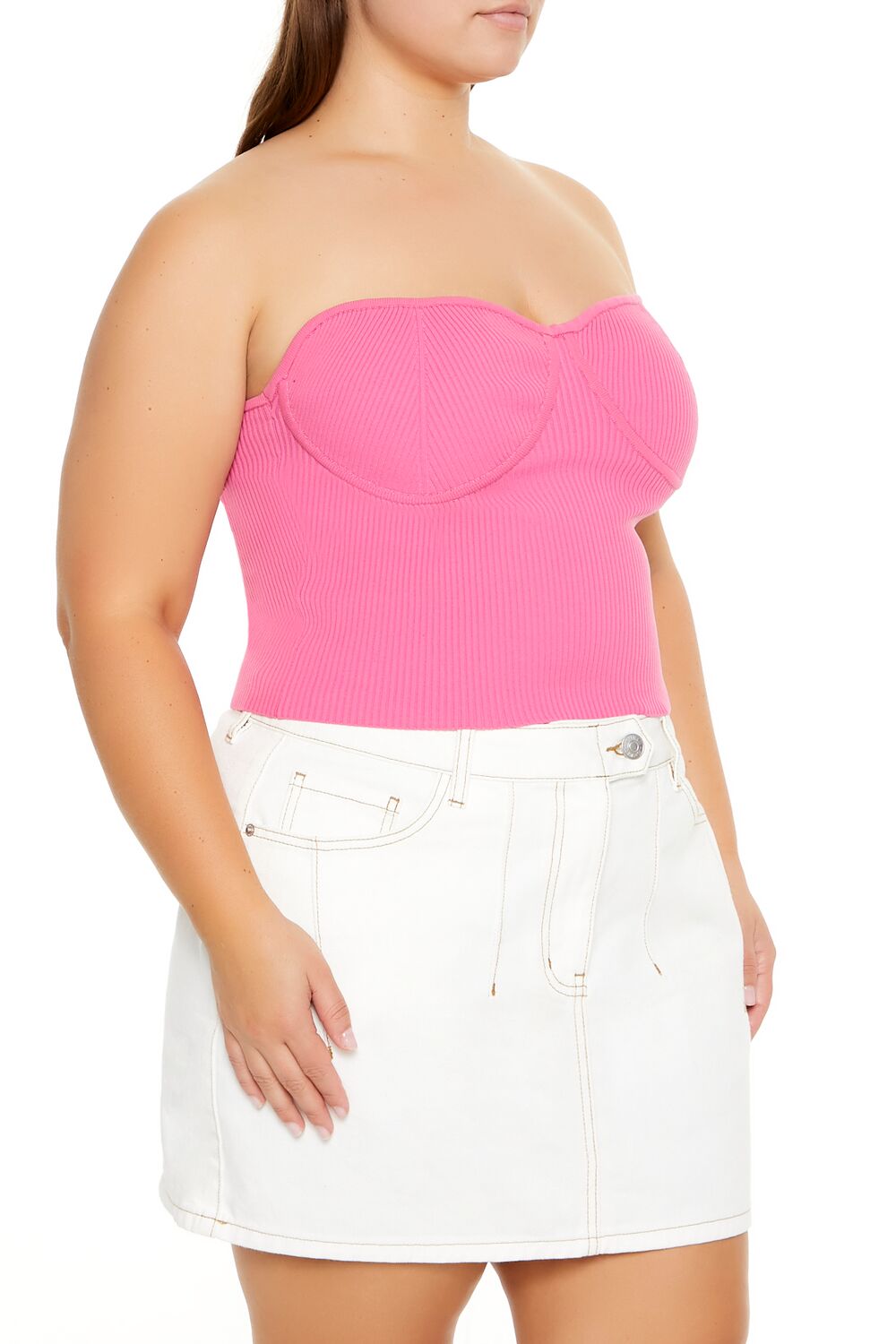 Plus Size Sweater-Knit Tube Top - Image 10