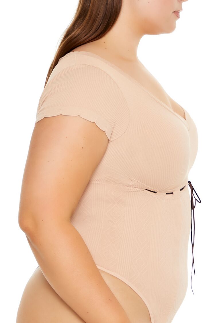 Plus Size Seamless Ribbon-Trim Bodysuit - Image 4