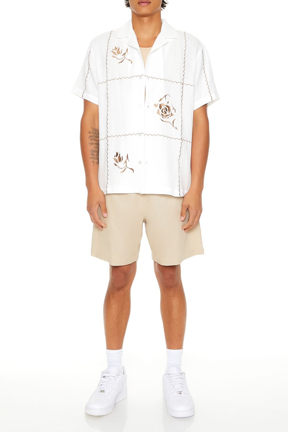 Textured Embroidered Rose Shirt - Image 2