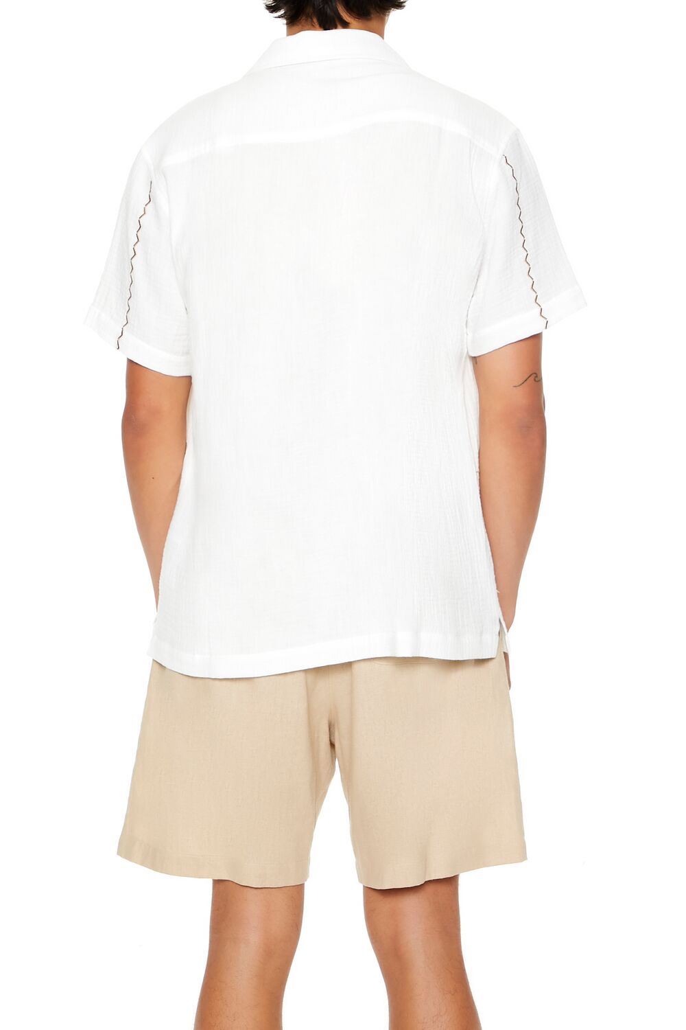 Textured Embroidered Rose Shirt - Image 4