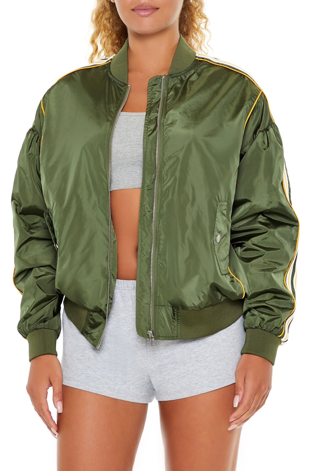 Varsity Zip-Up Bomber Jacket - Image 7