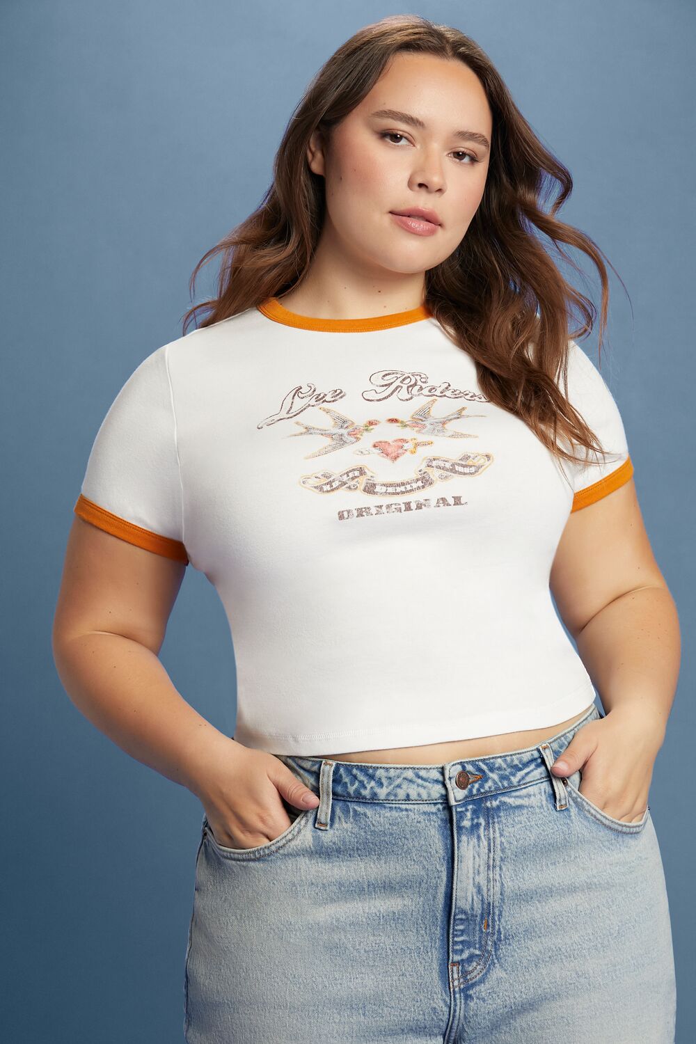 Plus Size Lee Riders Graphic Ringer Tee
