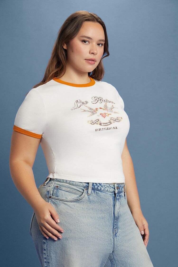 Plus Size Lee Riders Graphic Ringer Tee - Image 4