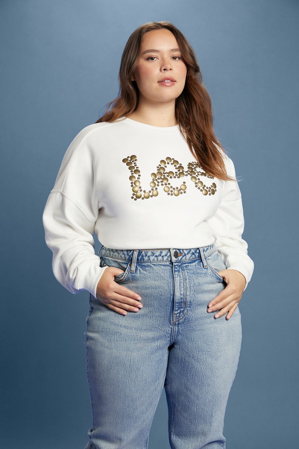Plus Size Lee Embellished French Terry Pullover