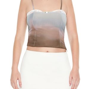 Gradient Rosette Cropped Cami
