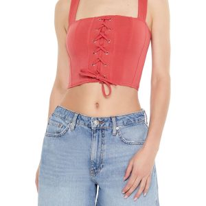 Lace-Up Crop Top