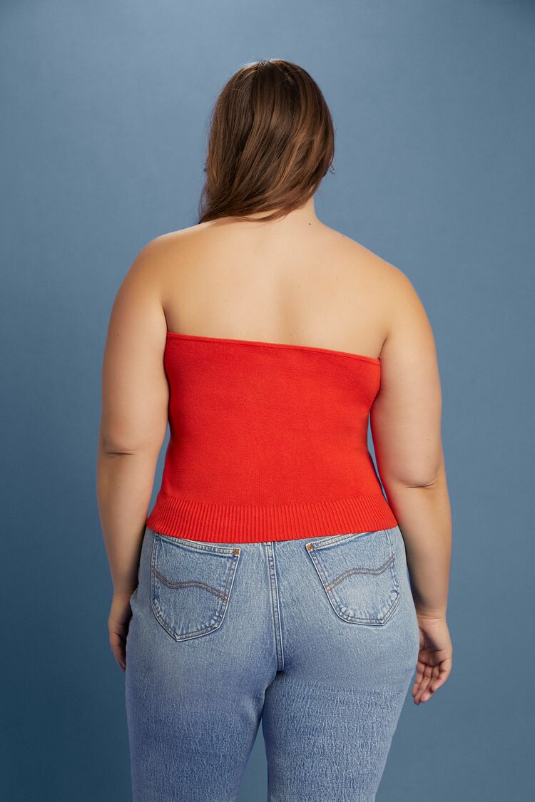 Plus Size Lee Sweater-Knit Tube Top - Image 5