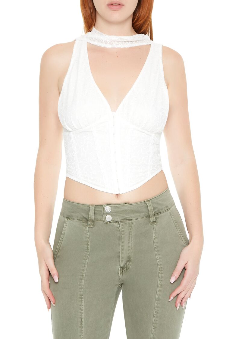 Lace Sash Corset Crop Top - Image 7