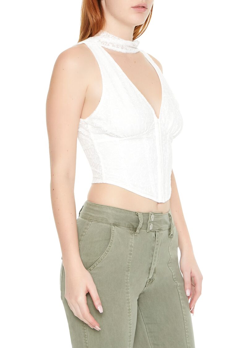 Lace Sash Corset Crop Top - Image 8