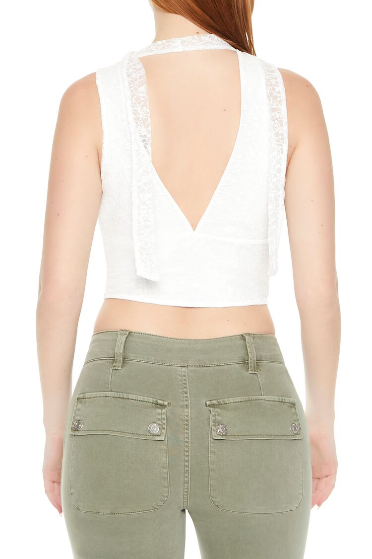 Lace Sash Corset Crop Top - Image 10
