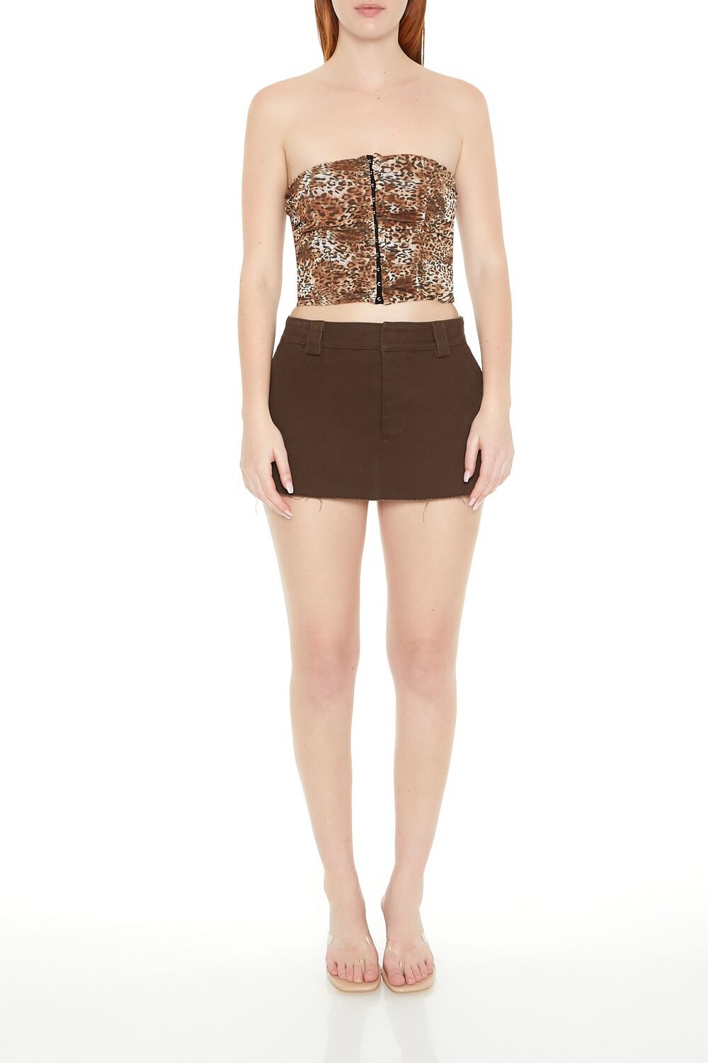 Leopard Print Mesh Tube Top - Image 4