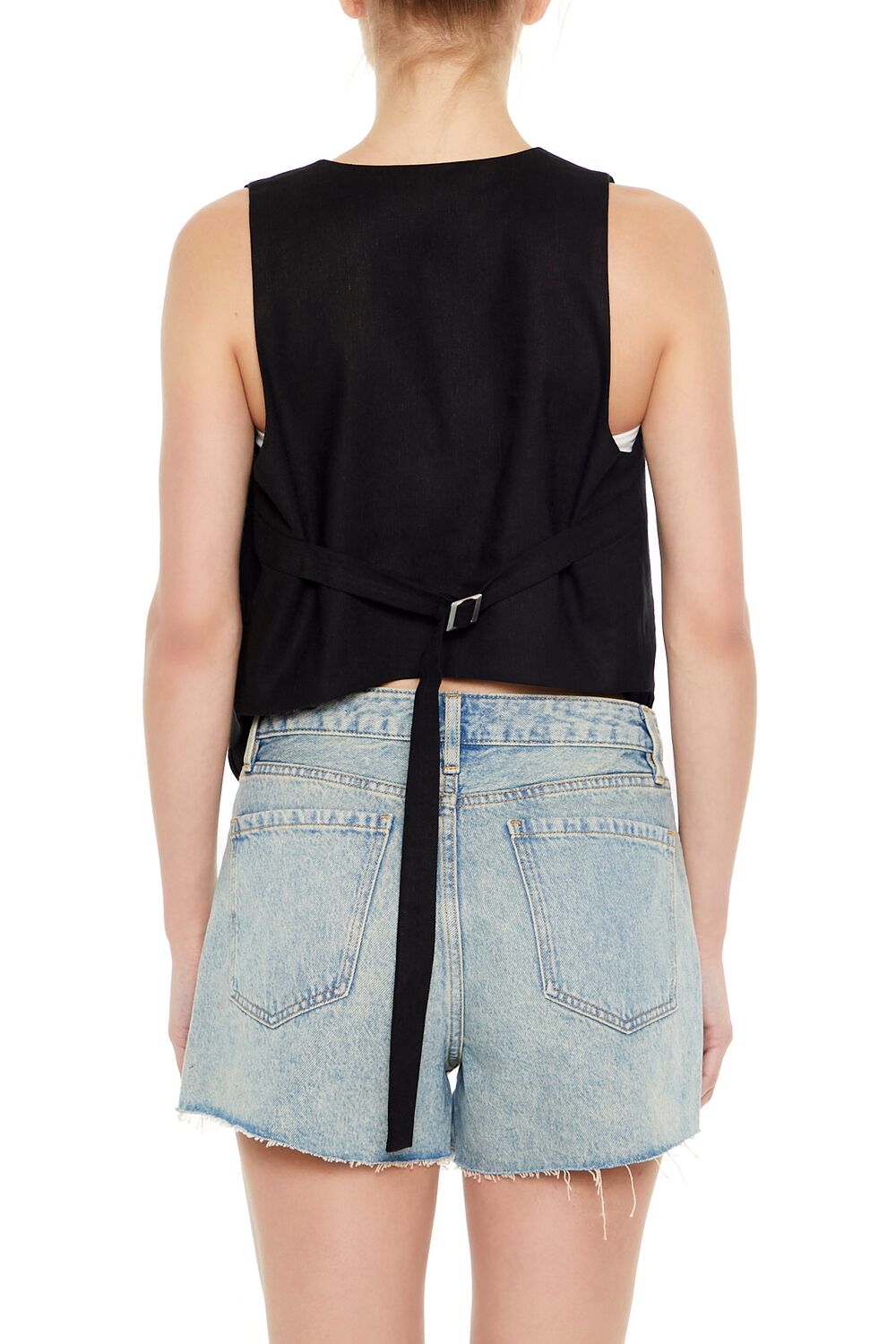 Open-Front Pointed-Hem Vest - Image 6