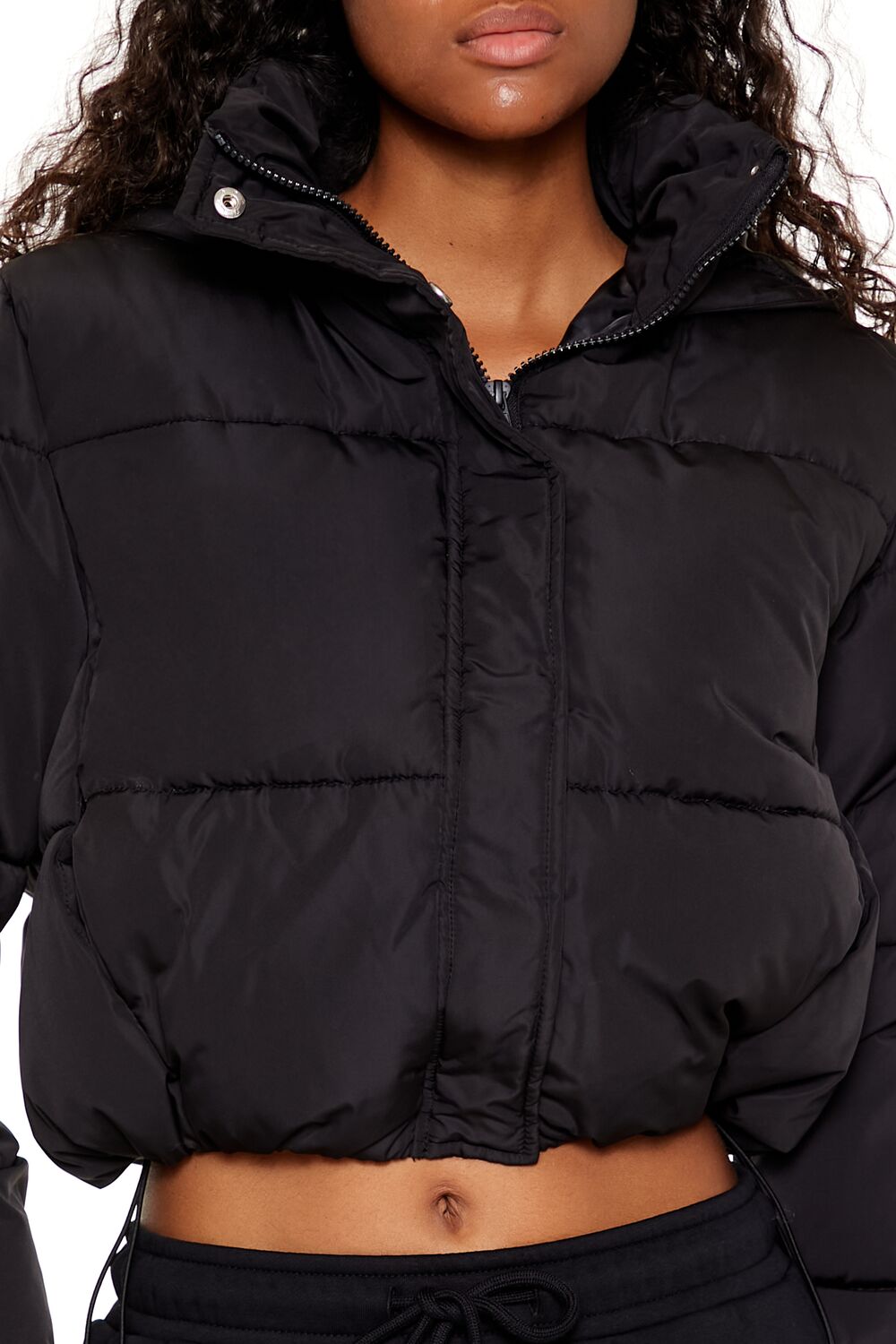 Hooded Cropped Puffer Jacket - Image 3