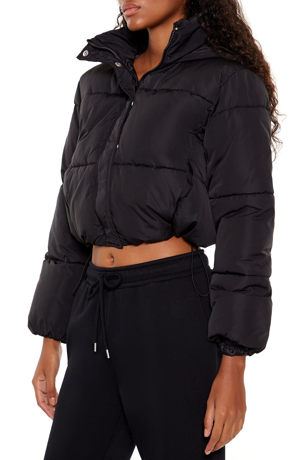 Hooded Cropped Puffer Jacket - Image 4