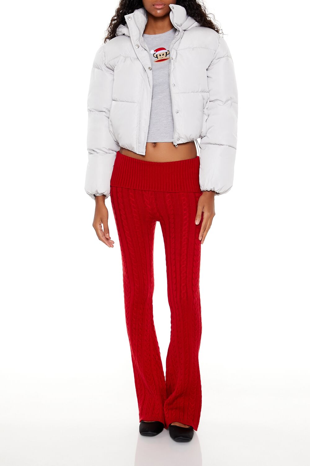 Hooded Cropped Puffer Jacket - Image 17