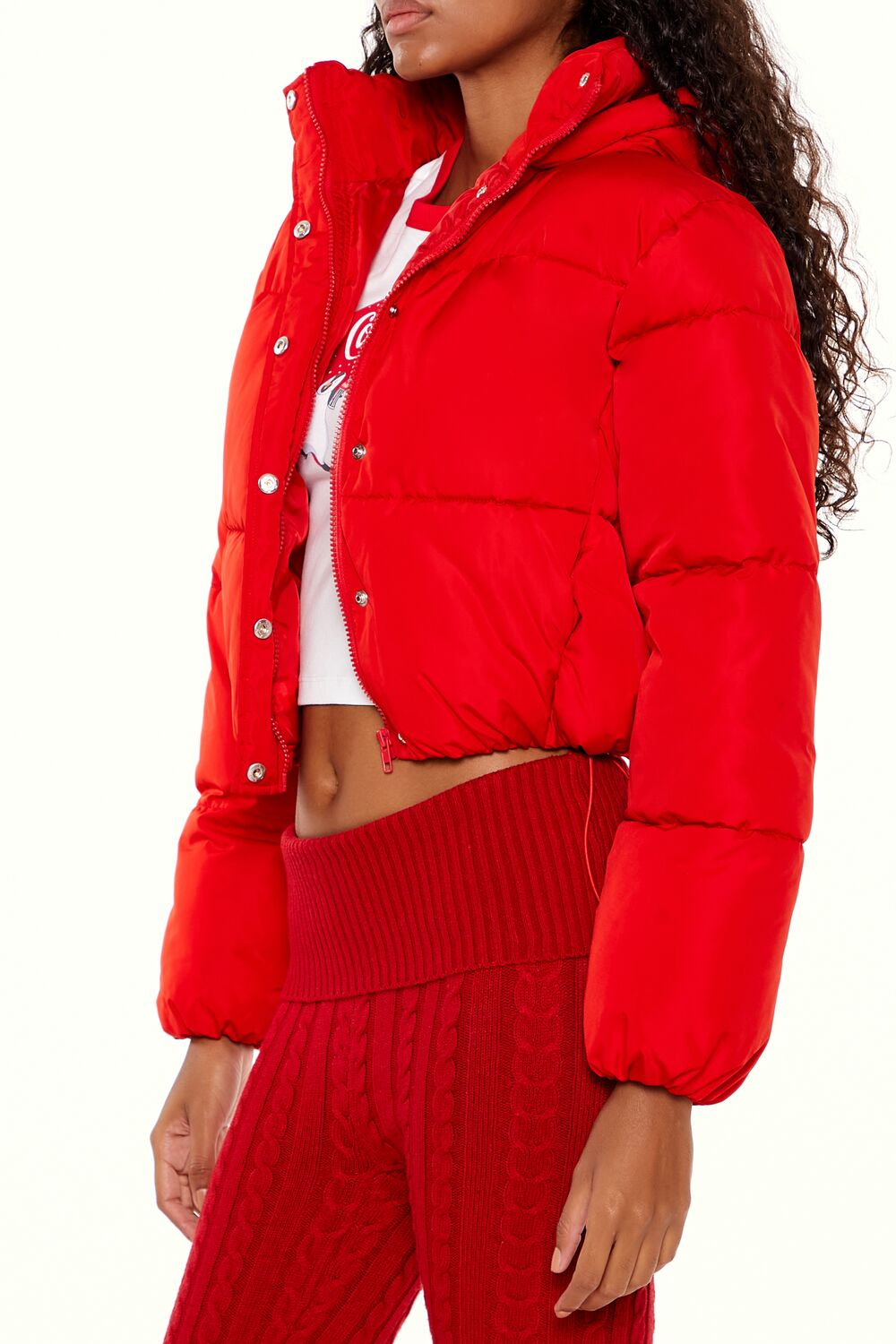 Hooded Cropped Puffer Jacket - Image 25