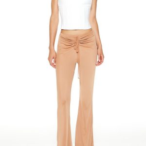 Ruched Drawstring Mesh Pants
