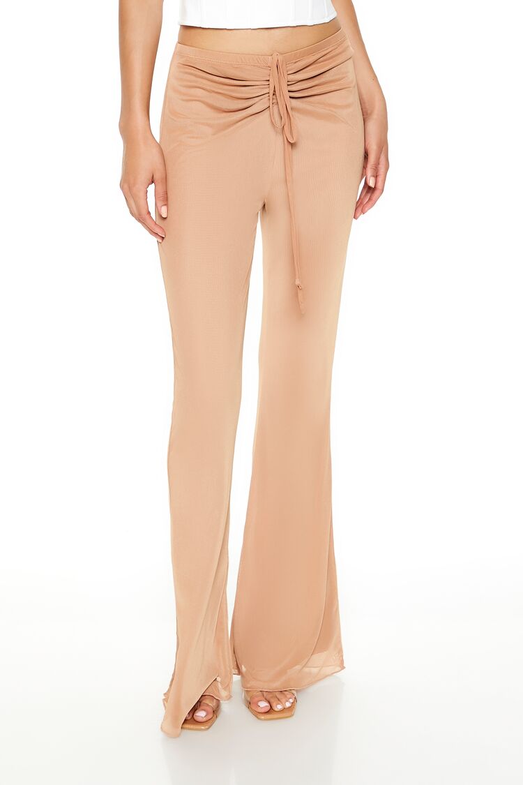 Ruched Drawstring Mesh Pants - Image 2