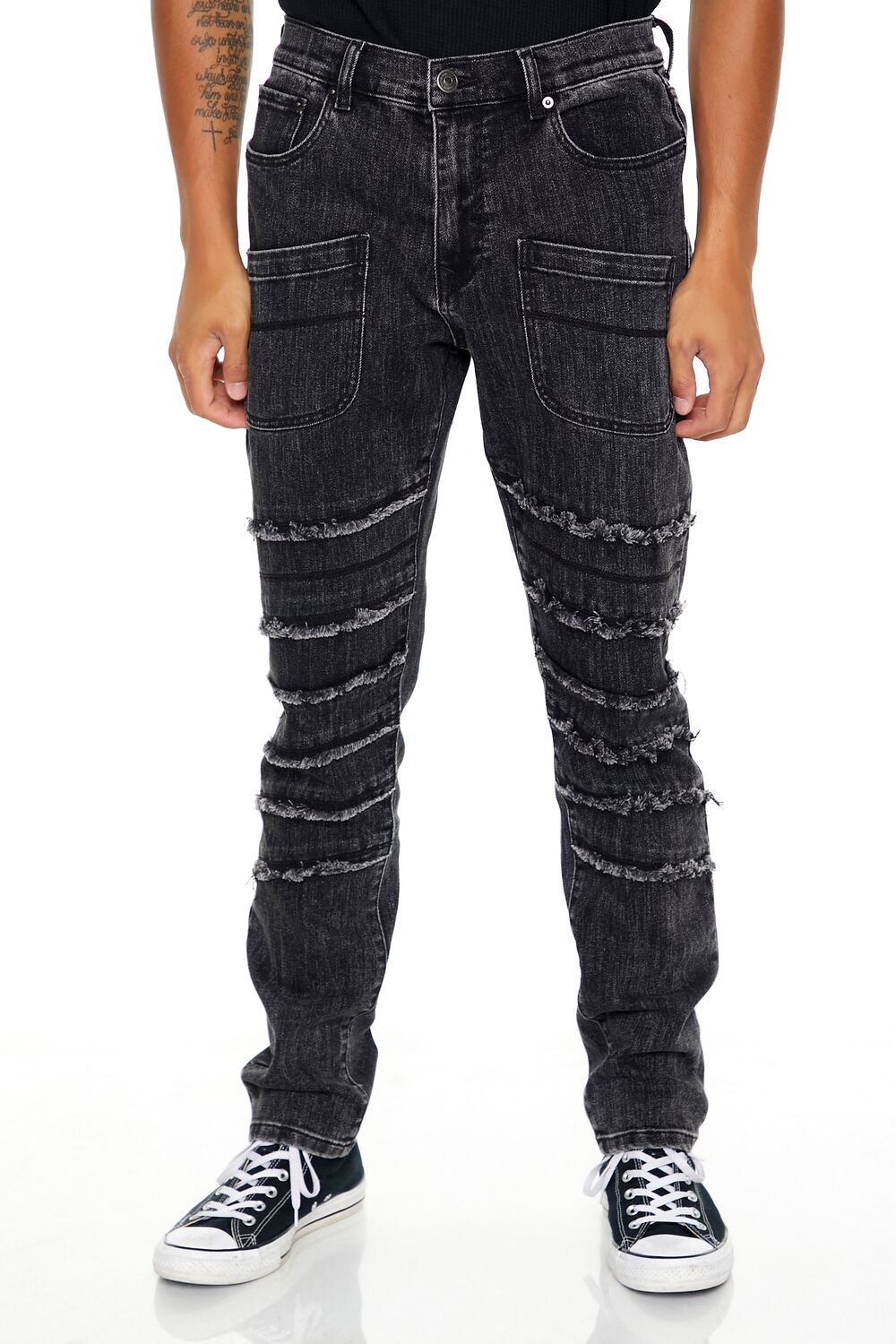 Slim-Fit Mid-Rise Frayed Jeans - Image 2
