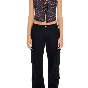 Twill-Low-Rise Cargo Pants