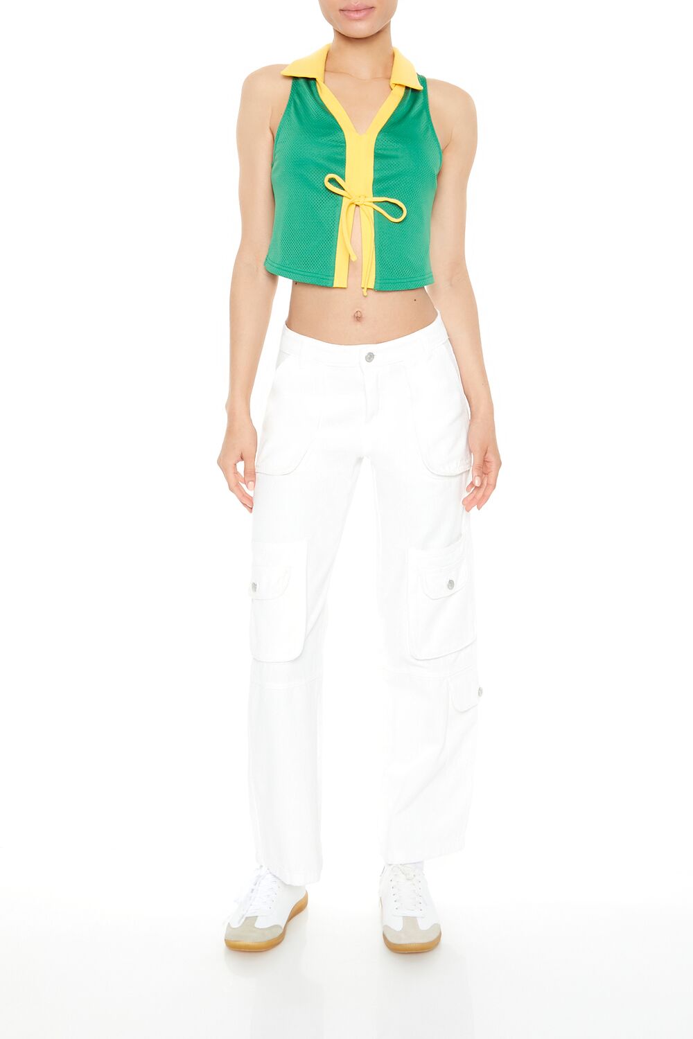 Colorblock Split-Hem Crop Top - Image 9