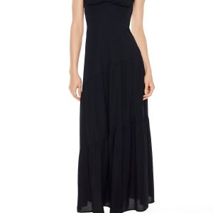 Strapless Asymmetrical Maxi Dress