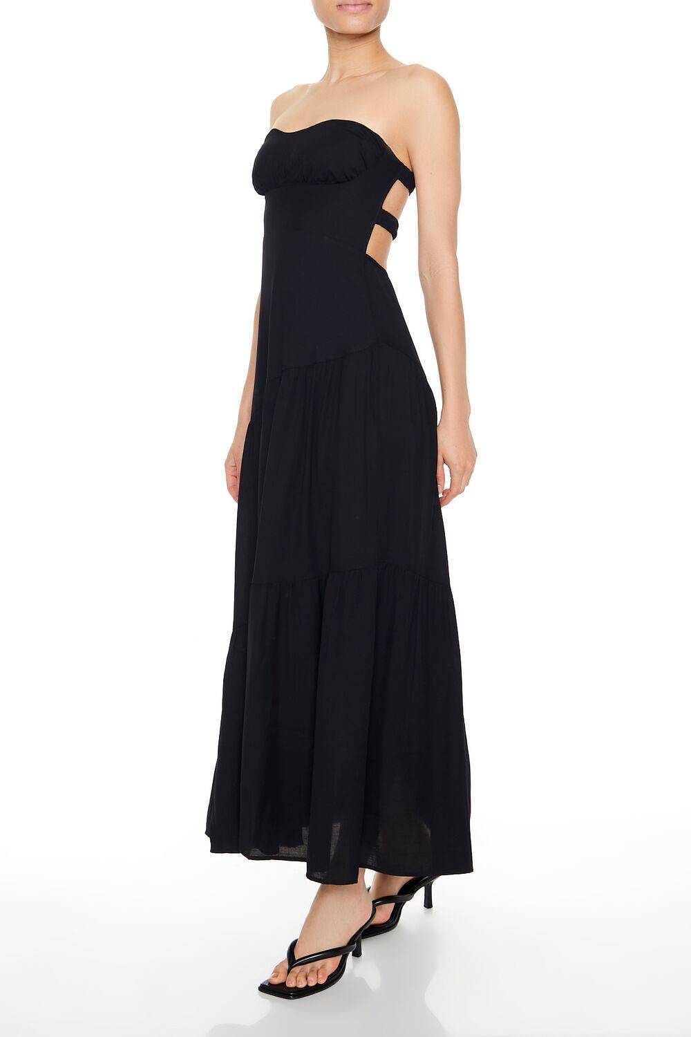 Strapless Asymmetrical Maxi Dress - Image 3