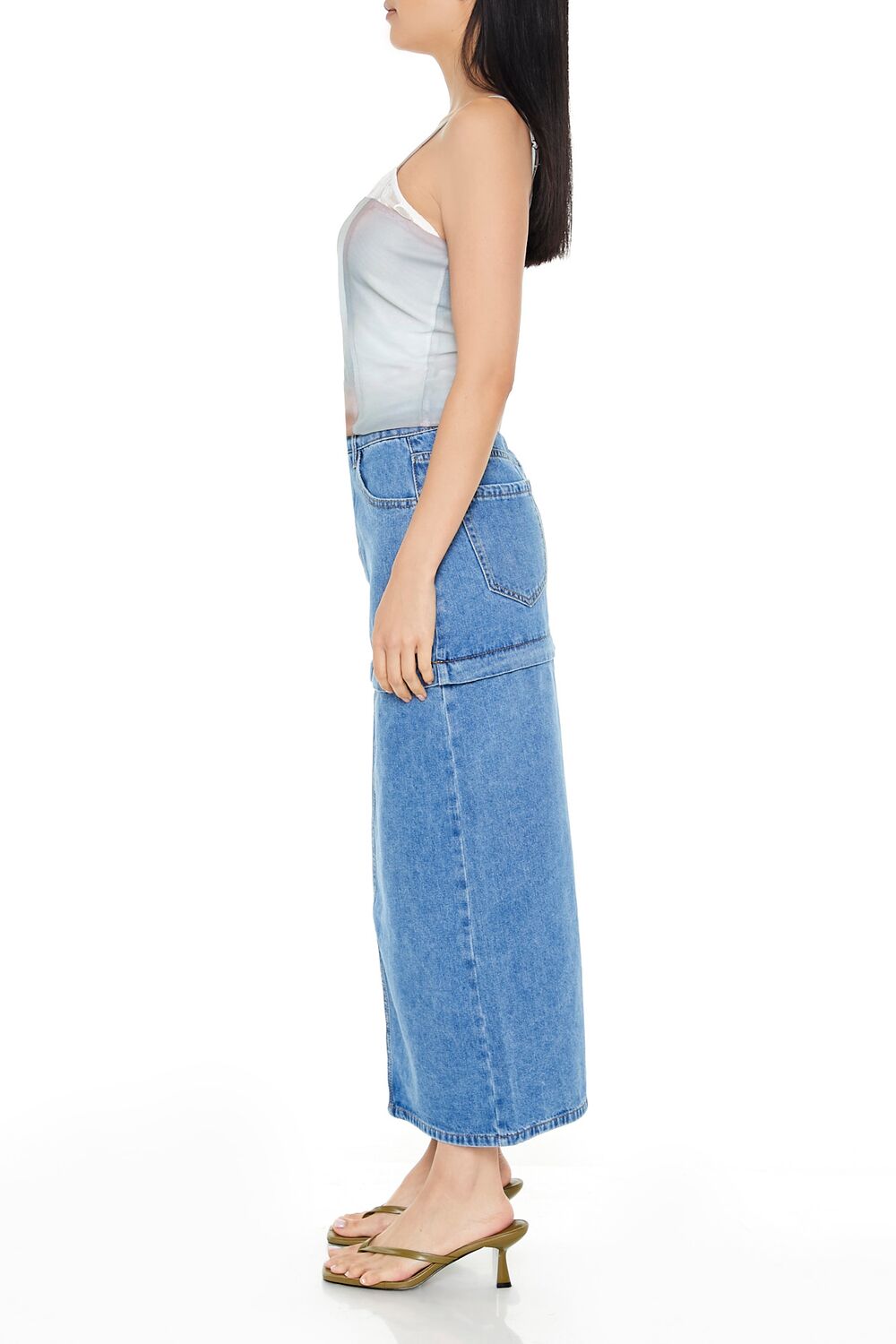 Convertible Denim Maxi Skirt - Image 4