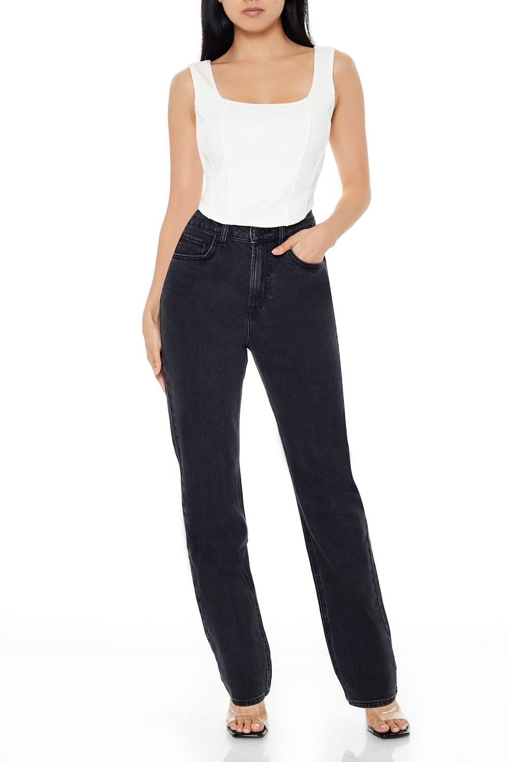 High-Rise Straight Jeans - Image 6