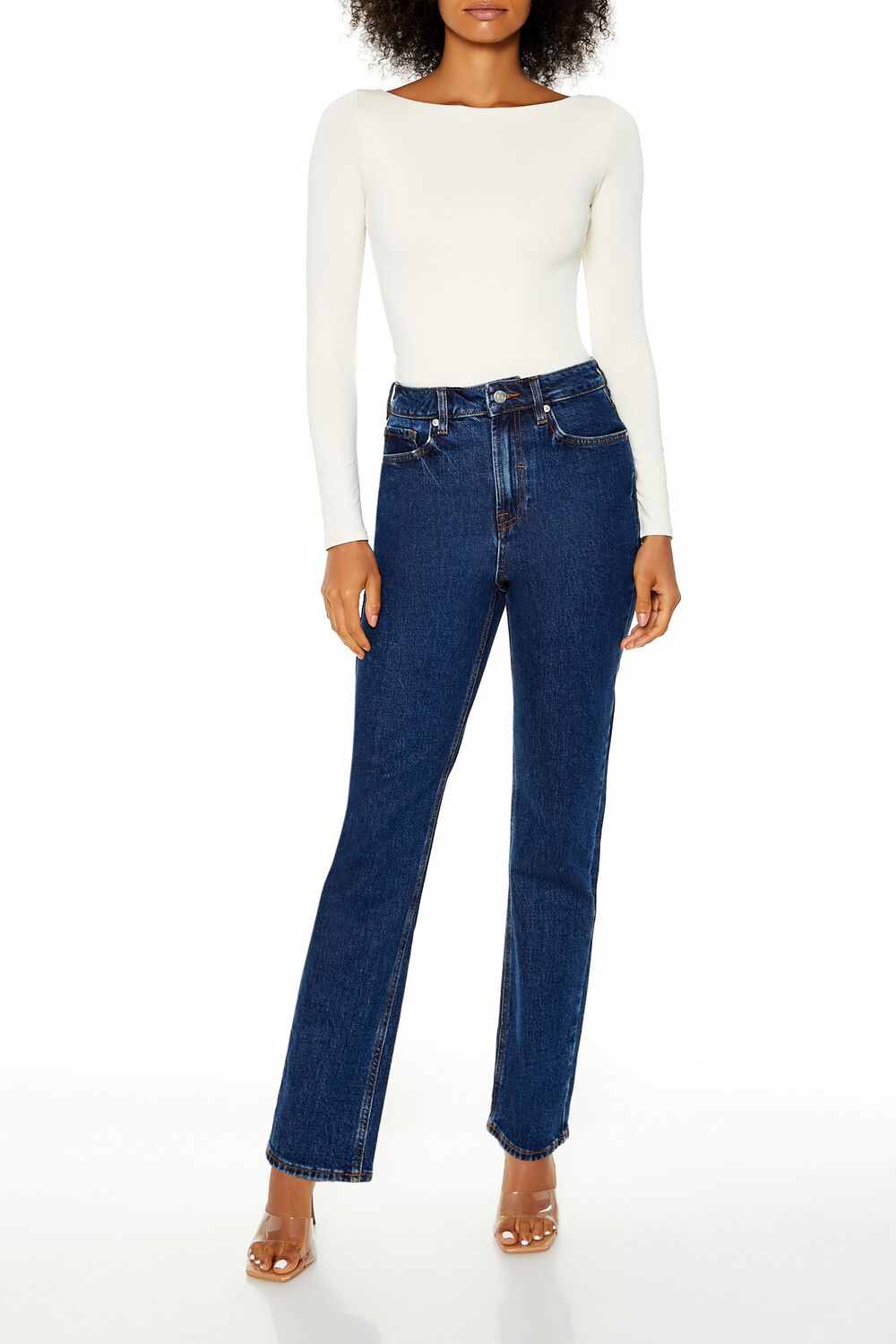 High-Rise Straight Jeans