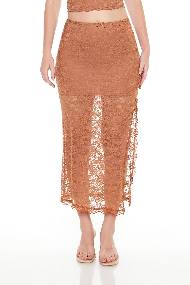 Lace Bow Column Maxi Skirt - Image 2