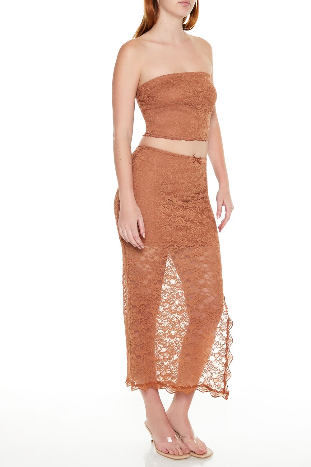 Lace Bow Column Maxi Skirt - Image 3