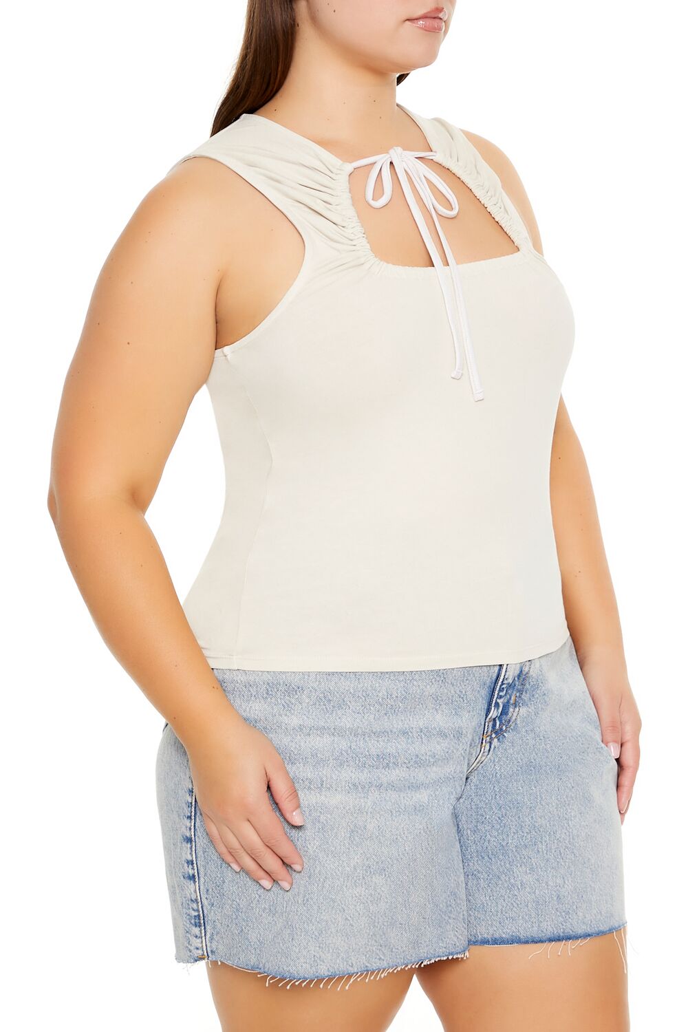 Plus Size Ruched Cutout Tank Top - Image 4