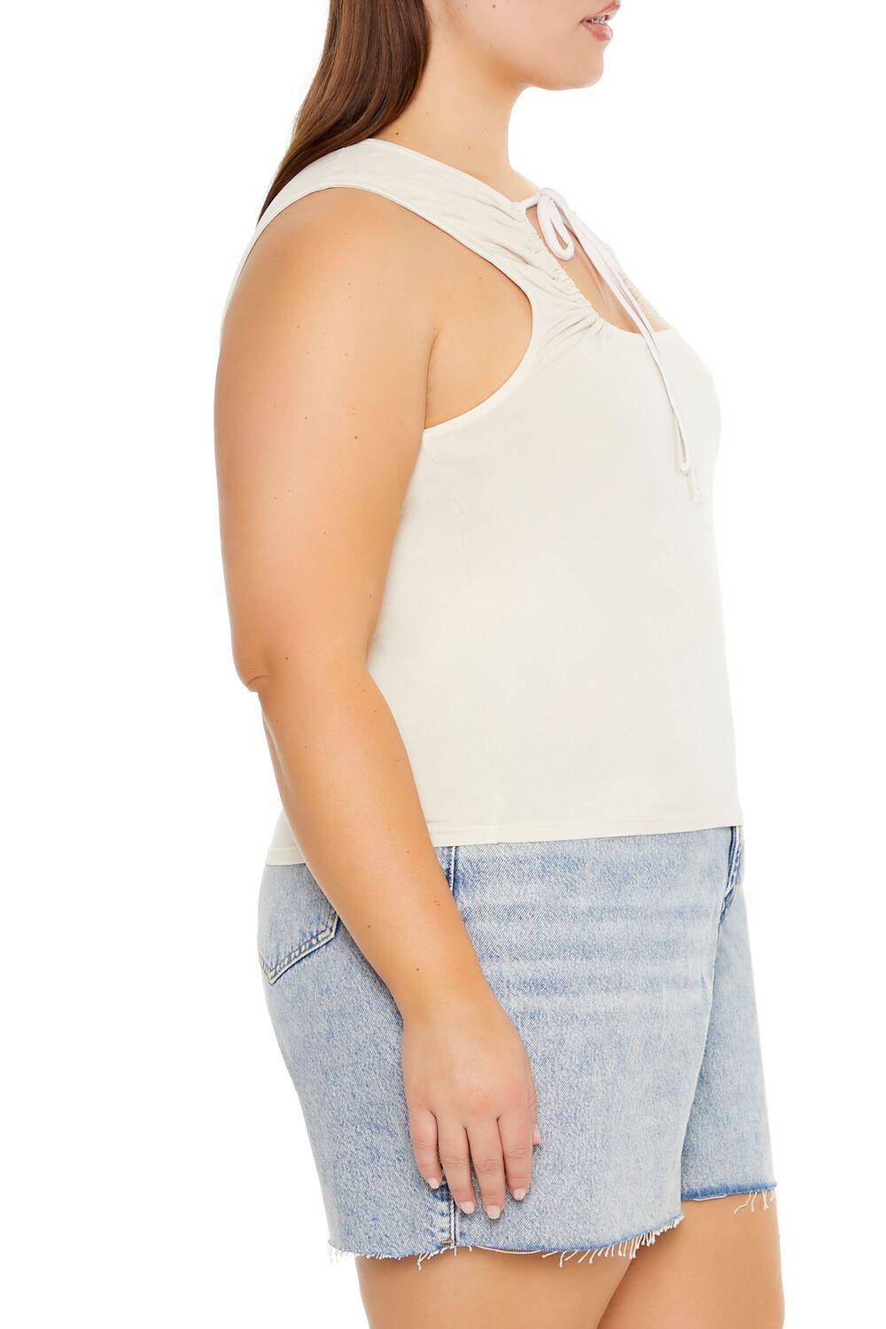 Plus Size Ruched Cutout Tank Top - Image 5
