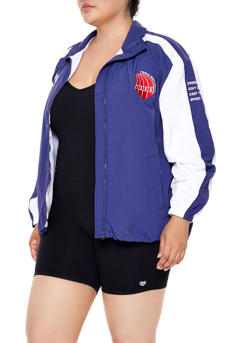 Plus Size Track & Field Zip-Up Jacket - Image 4