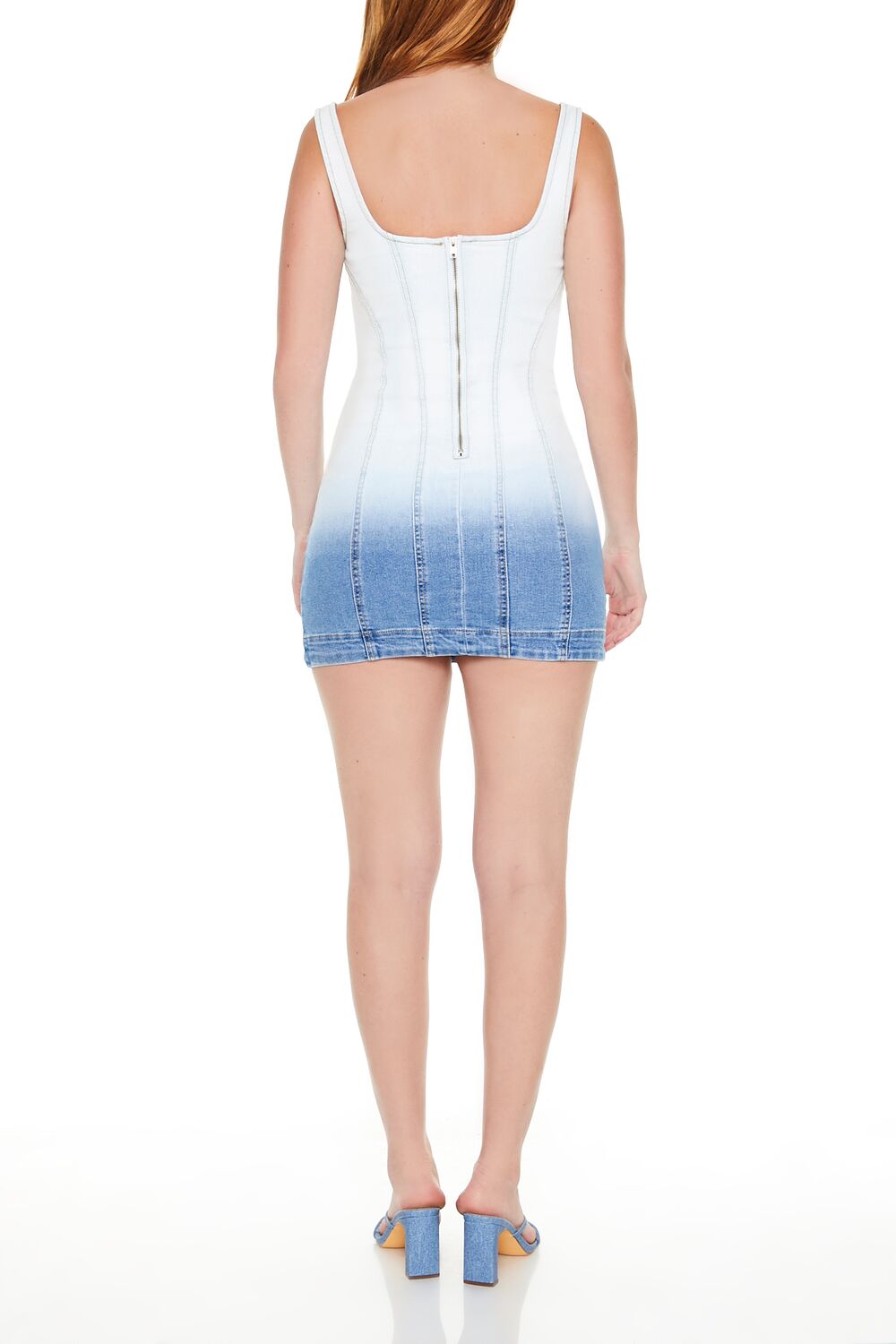 Gradient Denim Tank Mini Dress - Image 4