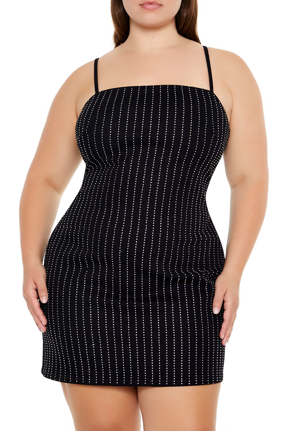 Plus Size Rhinestone Striped Dress - Image 2