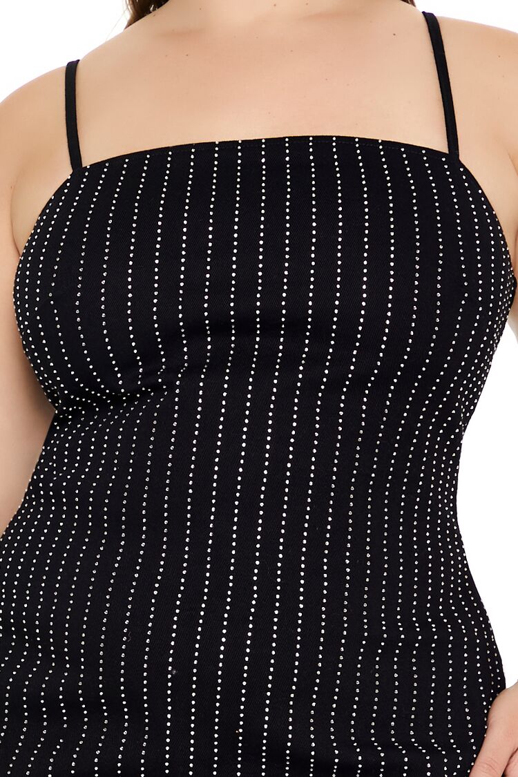 Plus Size Rhinestone Striped Dress - Image 6