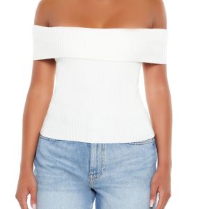 Off-the-Shoulder Sweater-Knit Top