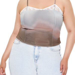 Plus Size Gradient Cropped Cami