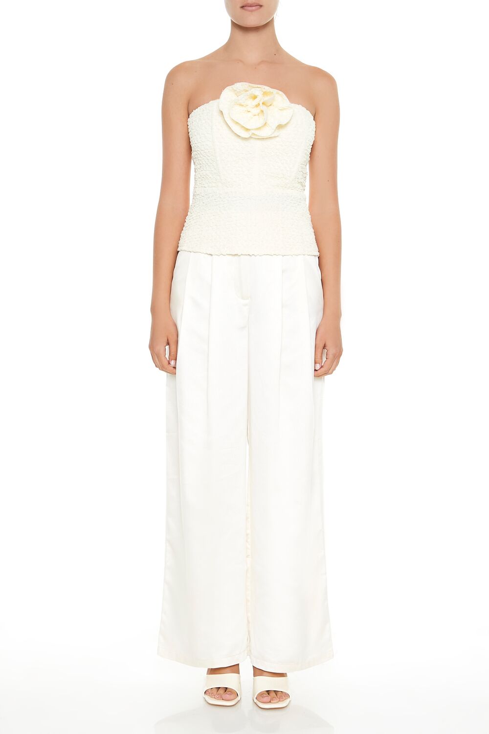 Rosette Peplum Tube Top - Image 2