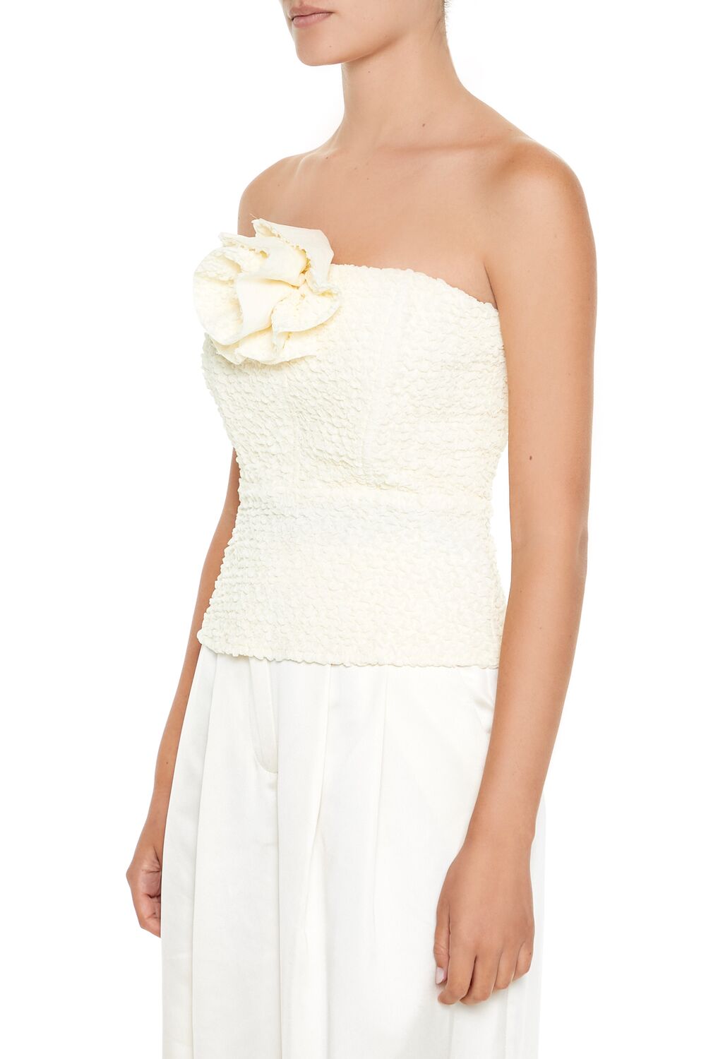Rosette Peplum Tube Top - Image 4