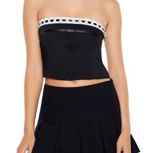 Crochet Lace Tube Crop Top