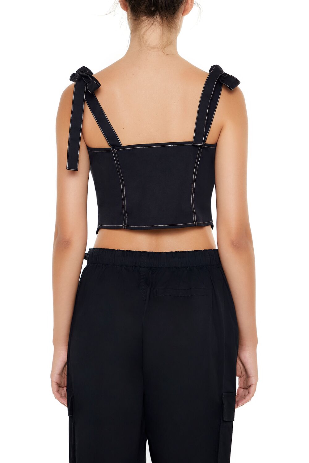 Cropped Cutout Bow Bustier Top - Image 5