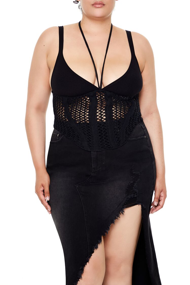 Plus Size Sweater-Knit Strappy Cami