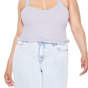 Plus Size Ruffle Sweater-Knit Cami