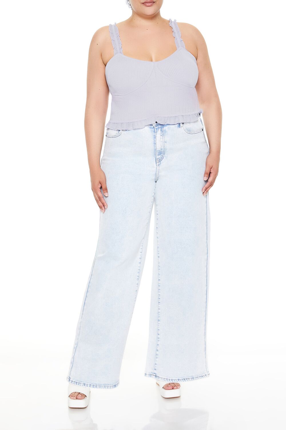 Plus Size Ruffle Sweater-Knit Cami - Image 2