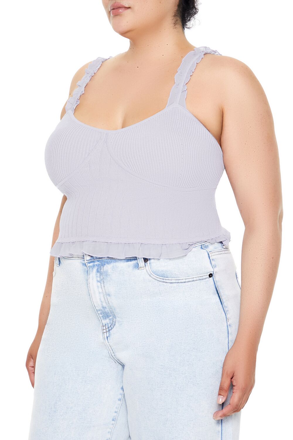 Plus Size Ruffle Sweater-Knit Cami - Image 4