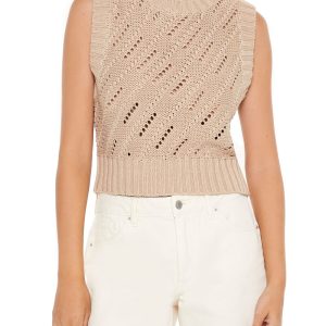 Pointelle Knit Sweater Vest