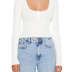 Fitted Square-Neck Sweater